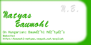 matyas baumohl business card